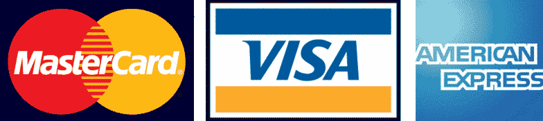 We accept MasterCard, VISA and American Express